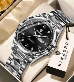 ☑️BIN BOND New collection 😍 《highe quality》 Original watch ⌚️بین باند مدلی نو ✨شارژجدید _در شش رنگ مقاوم دربرابر آب برندشرکتی شب نما دارای روز شمار ایام هفته بند استیل فولاد قفل دو پروانه موتور کوارتز